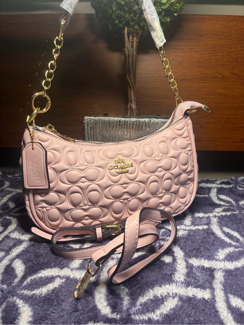 Coach Blush Embossed Leather Crossbody Bag